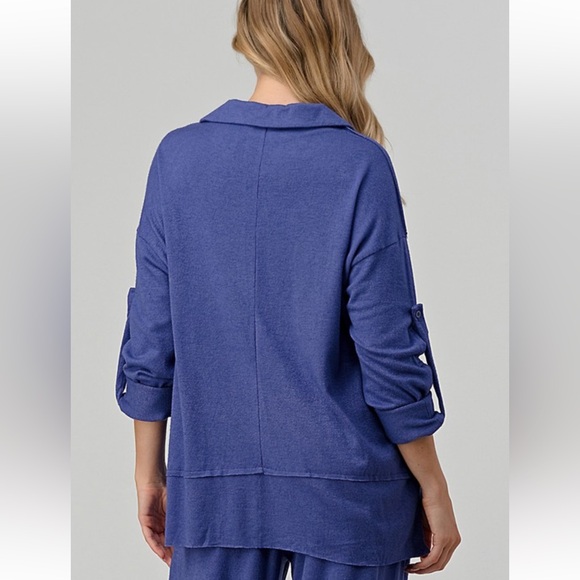 09 Rolled Up Pocket Sweater Shirts and Pants Set - Picture 5 of 5